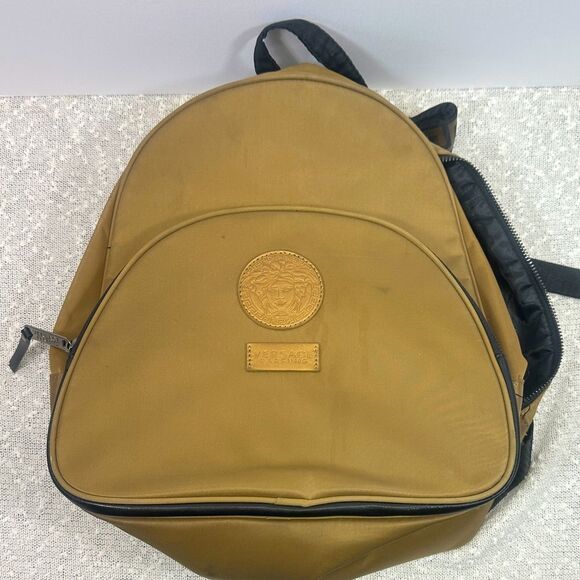 VERSACE Backpack Back Pack Gold Black - Picture 2 of 12